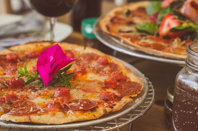 Margherita pizza with mozzarella and basil